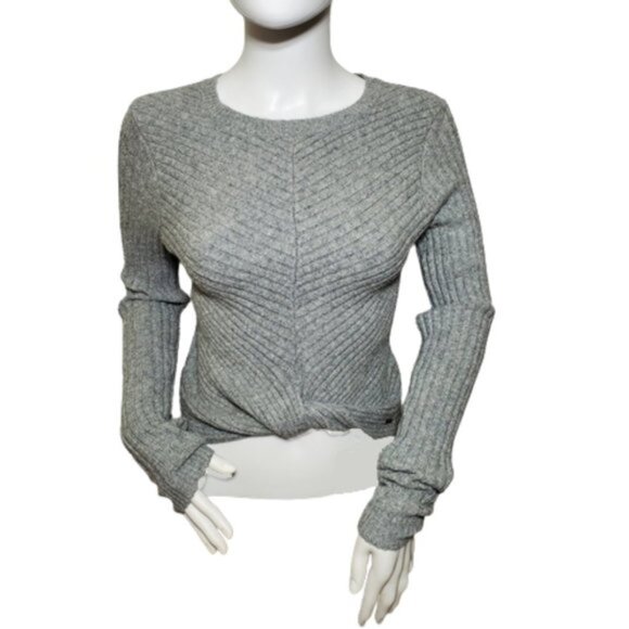 Hollister Women’s Ribbed Knit Sweater – Gray – Size XS (Extra Small) - Picture 2 of 11